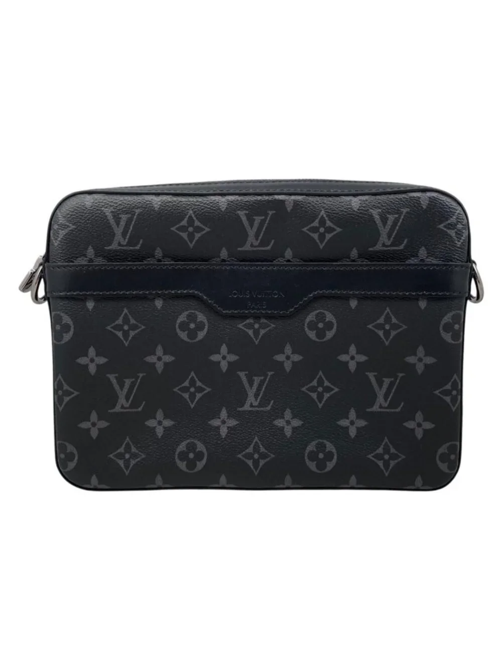 Louis Vuitton Shoulder Bag Trio Messenger Monogram Eclipse Reverse Black Gray